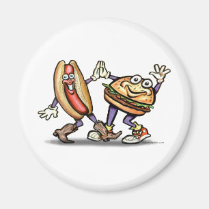 Hot Dog in Hamburger Magnet