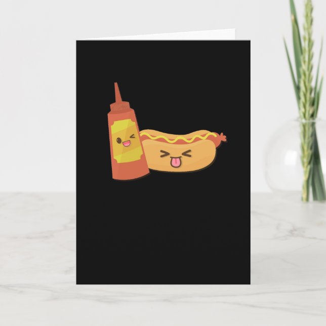 Hot Dog Kawaii Fast Food Karte (Vorderseite)