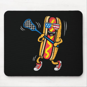 Hot-Dog-Lacrosse-Spieler 4. Juli Sport Mousepad