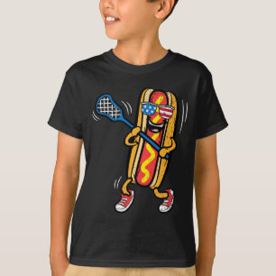 Hot-Dog-Lacrosse-Spieler 4. Juli Sport T-Shirt