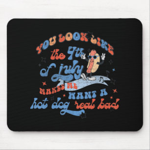 Hot Dog Liebe USA Spaß Sie sehen aus wie Amerikani Mousepad