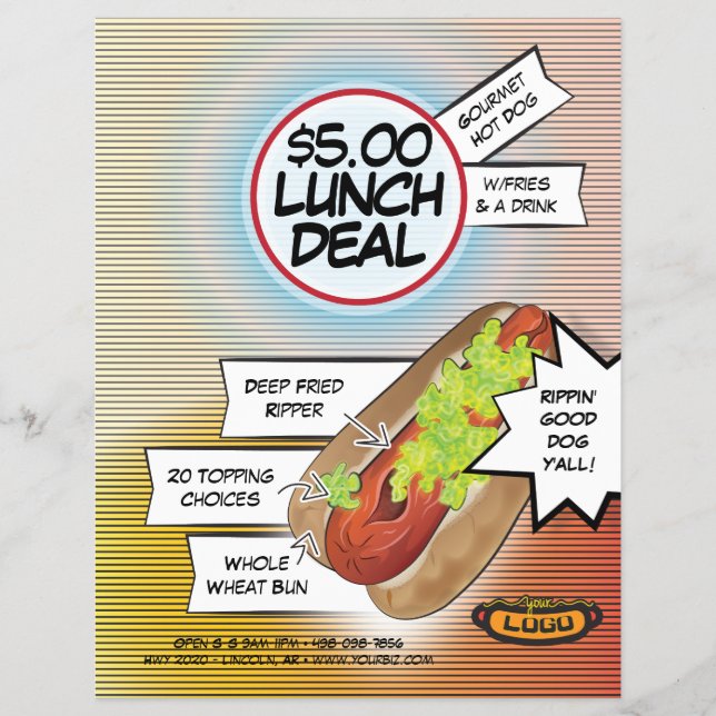 Hot Dog Lunch Deal Flyer (Vorne)