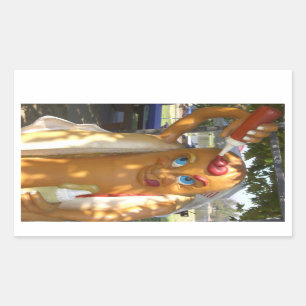 Hot Dog Man Statue Rechteckiger Aufkleber