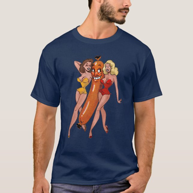 Hot Dog mit den Damen T-Shirt (Vorderseite)