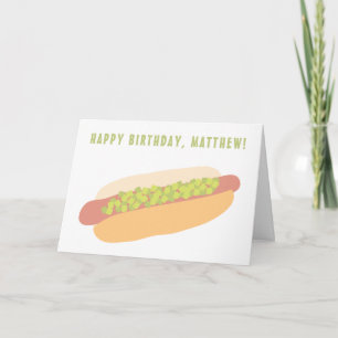 Hot Dog mit Personalisiertem Geburtstag Karte