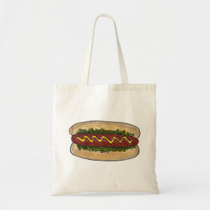 Hot Dog mit Relish Fast Food Feinschmecker Tote Be Tragetasche