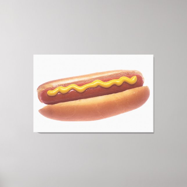 Hot Dog mit Senf Leinwanddruck (Vorderseite)