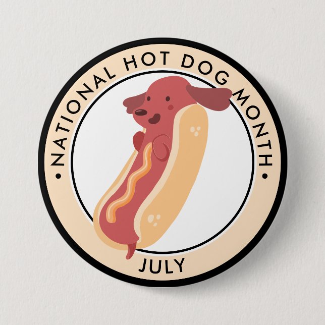 Hot Dog Month, Hot Dog Welpenpub Button (Vorderseite)