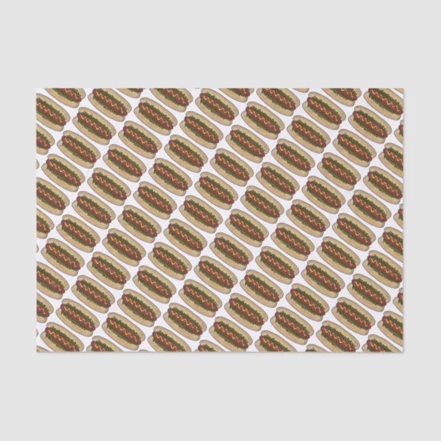 Hot Dog Mustard Relish Frankfurter Hotdog Weiner Seidenpapier (Vorderseite)