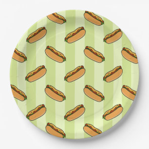 Hot Dog Muster Pappteller