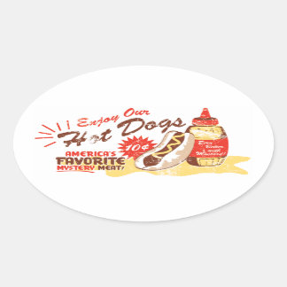 Hot Dog Oval Aufkleber