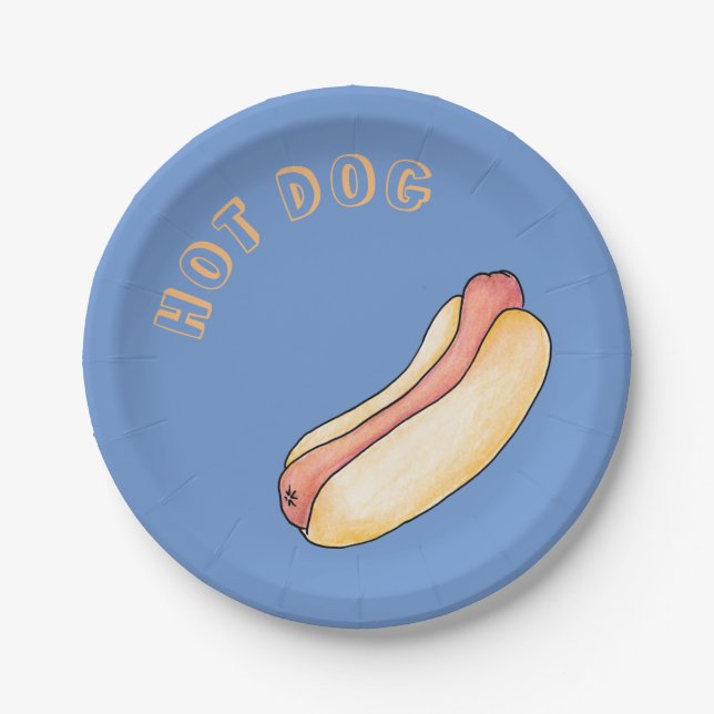 Hot Dog Pappteller (Vorderseite)