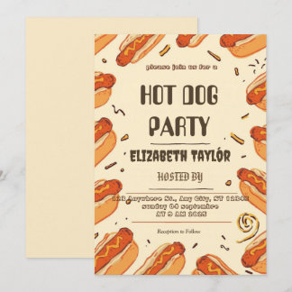 Hot Dog Party Invitation – Fun Food Celebration Einladung