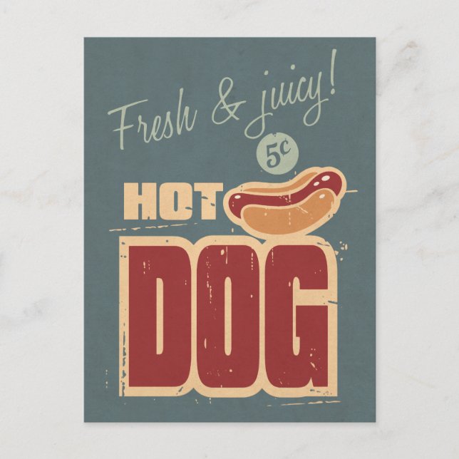 Hot Dog Postkarte (Vorderseite)
