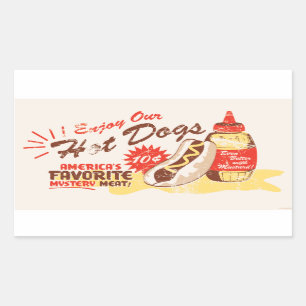 Hot Dog Rechteck Aufkleber