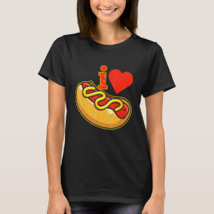 Hot Dog Retro Dackel Mustard I Liebe Hot Dogs T-Shirt