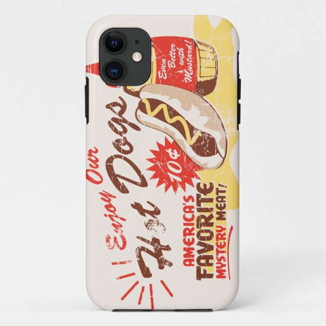 Hot Dog Retro iPhone Hülle (Rückseite)