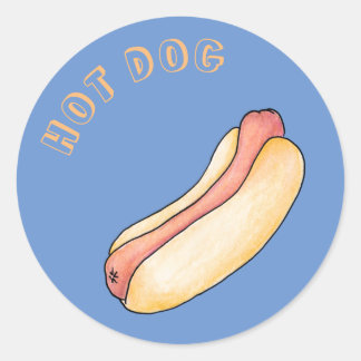 Hot Dog Runder Aufkleber