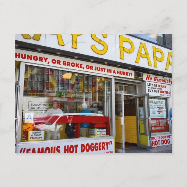 Hot Dog Shop Upper West Side New York City NYC Postkarte (Vorderseite)