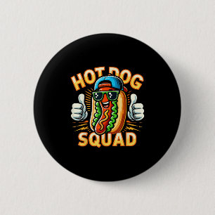 Hot Dog Squad Funny Hot Dog Stand Team Hotdog Crew Button