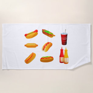 Hot Dog Strandtuch. Strandtuch
