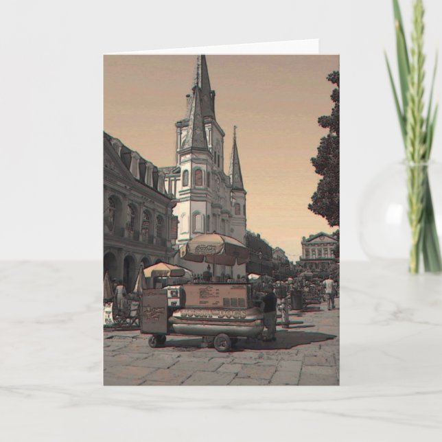 Hot Dog Vendor French Quarter Karte (Vorderseite)