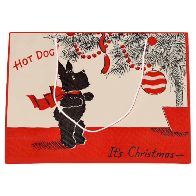 Hot Dog! Weihnachten Große Geschenktüte (Vorderseite)