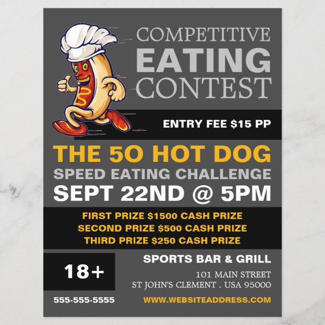 Hot Dog - Wettbewerb/Speed Eating Contest Flyer (Vorne)