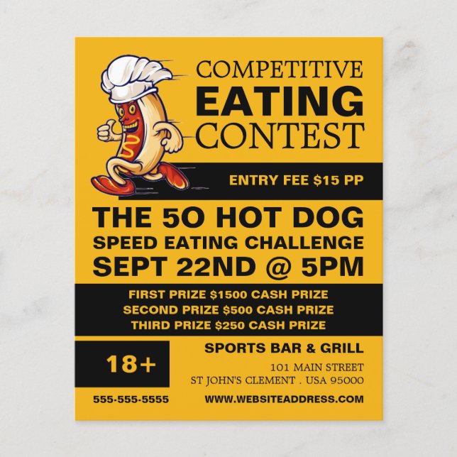 Hot Dog - Wettbewerb/Speed Eating Contest Flyer (Vorne)
