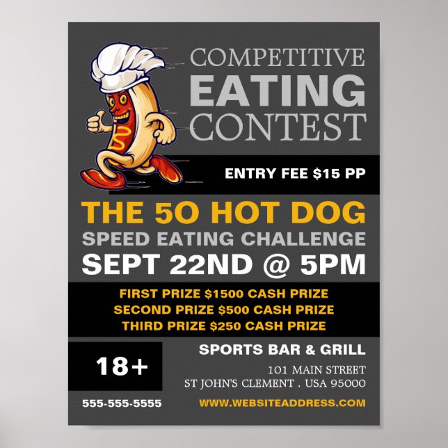 Hot Dog - Wettbewerb/Speed Eating Contest Poster (Vorne)