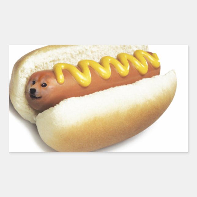 Hot Doge Rechteckiger Aufkleber (Vorderseite)