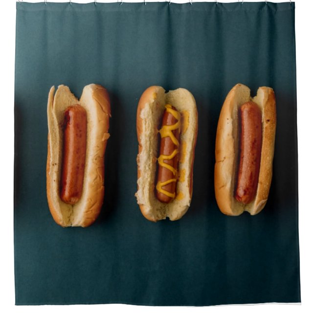 Hot Dogs and Buns Duschvorhang (Vorderseite)