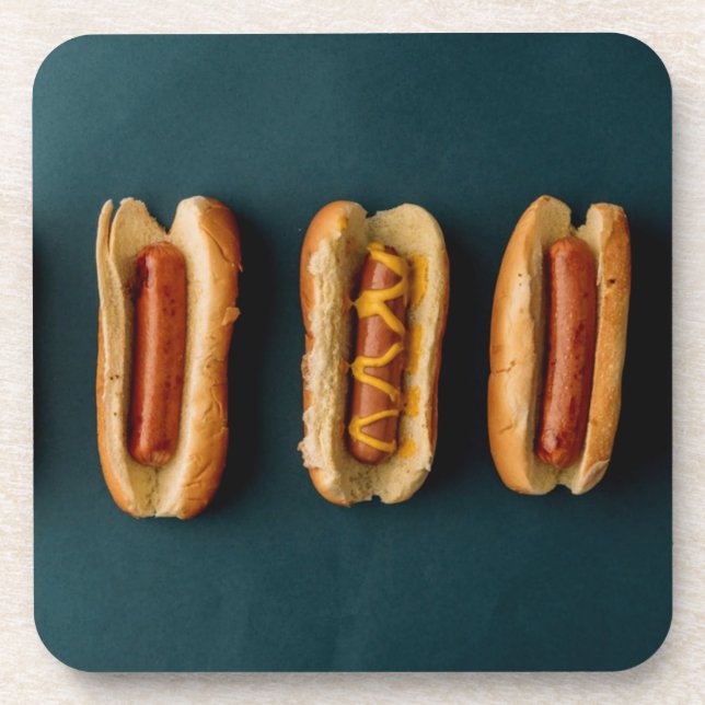Hot Dogs and Buns Getränkeuntersetzer (Vorderseite)