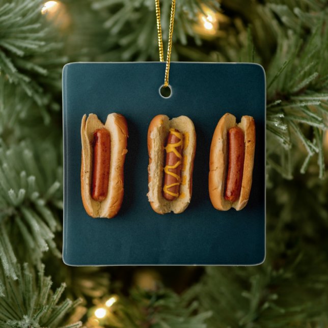 Hot Dogs and Buns Keramikornament (Baum)