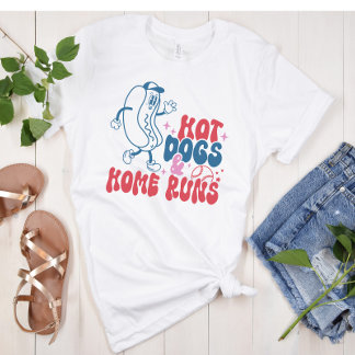 Hot Dogs & Home Runs Baseball-Mama Vintage T-Shirt
