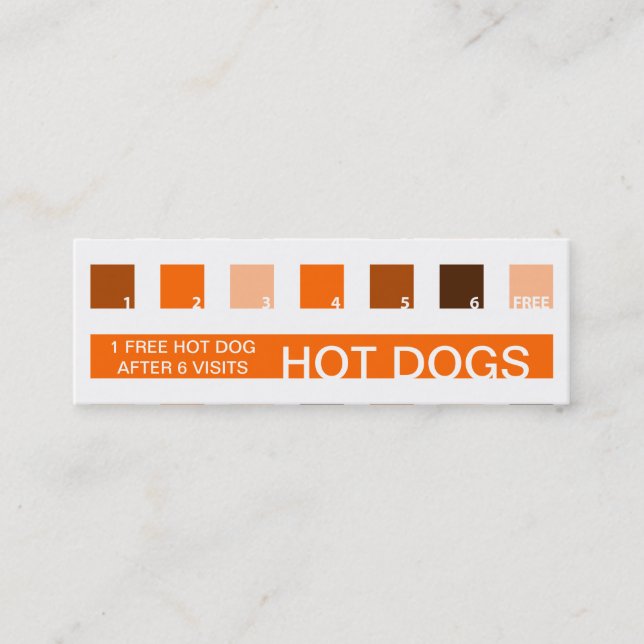 HOT DOGS Kundenzufriedenheit (Mod-Quadrate) Treuekarte (Vorderseite)
