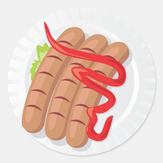 Hot Dogs Picnic Party Stickers (Vorderseite)