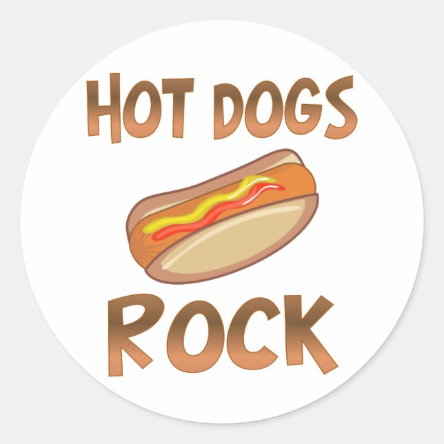 Hot Dogs Rock Runder Aufkleber (Vorderseite)
