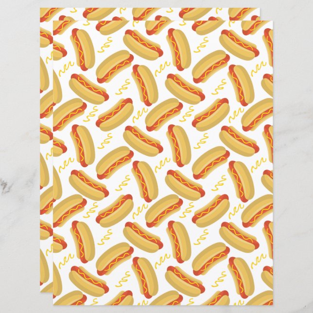 Hot Dogs Scrapbook Paper (Vorne/Hinten)