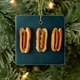 Hot Dogs und Buns Keramikornament