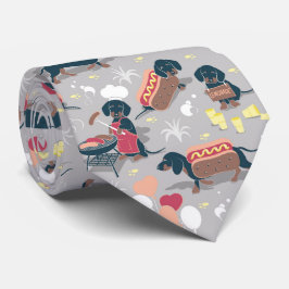 Hot dogs und Limonade Summer Dackel Krawatte