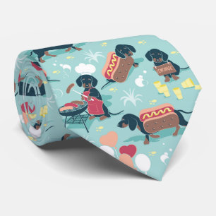 Hot dogs und Limonade Summer Dackel Krawatte