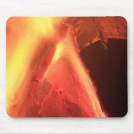 Hot Fire and Burning Wood Mouse Pad Mousepad