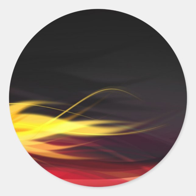 Hot Flames Runder Aufkleber (Vorderseite)