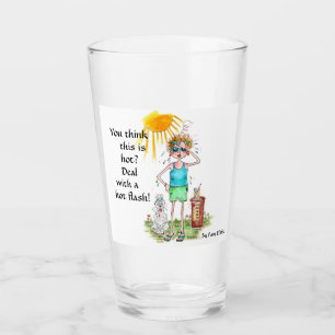 Hot Flash-Farbskizze Menopause-Text Glas