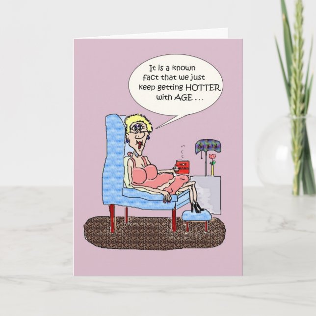 HOT FLASHES FUNNY BIRTHDAY CARD KARTE (Vorderseite)