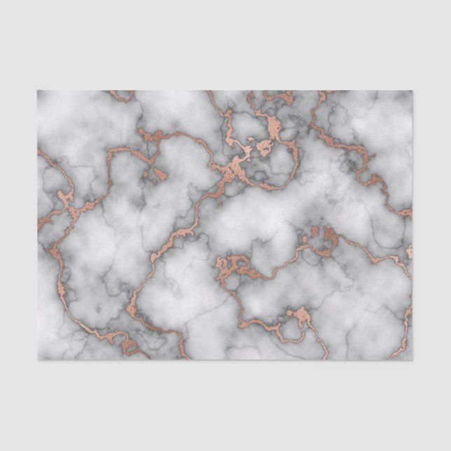 Hot Foil Rose Gold Marmor Design Seidenpapier (Vorderseite)