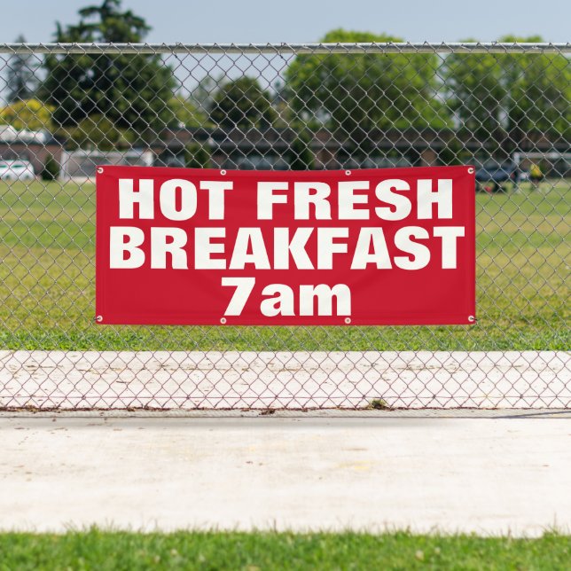 Hot Fresh Breakfast Red Custom Business Außenberei Banner (Insitu)