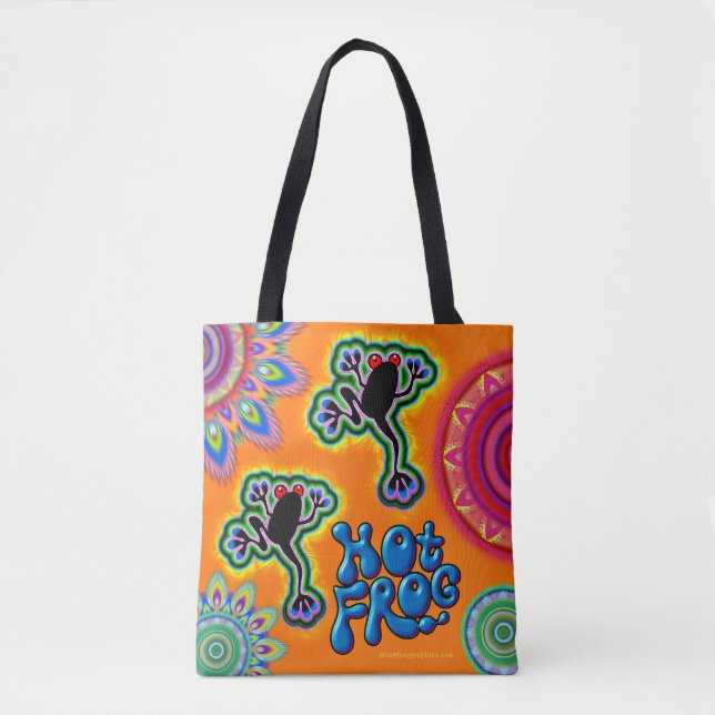 Hot Frog Psychedelic Tote Tasche (Vorderseite)