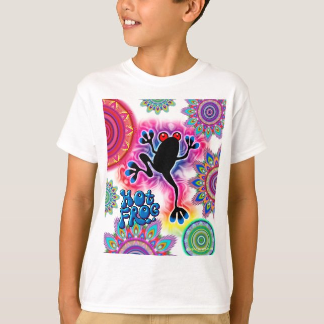 Hot Frog Surf Boho Psychedelic T Shirt. T-Shirt (Vorderseite)